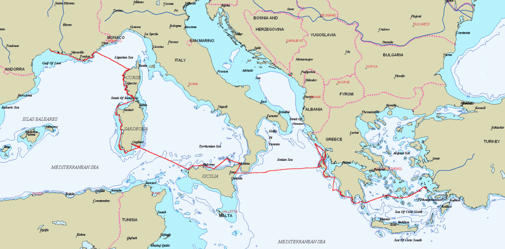 Trace GPS Mediteranée